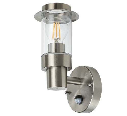 RABALUX NOWOCZESNY KINKIET ELEWACYJNY Z CZUJNIKIEM IP44 WARSAW 7839 INOX