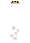 ITALUX NOWOCZESNA LAMPA WISZĄCA PLAFON LED ROSARIO PND-12220121-5A GOLD