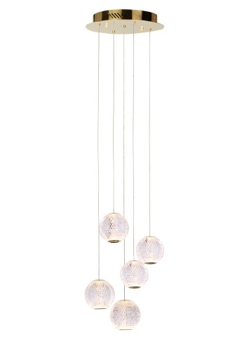 ITALUX NOWOCZESNA LAMPA WISZĄCA PLAFON LED ROSARIO PND-12220121-5A GOLD