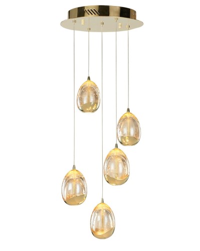 ITALUX NOWOCZESNA LAMPA WISZĄCA PLAFON LED HUELTO PND-22112132-5A GOLD