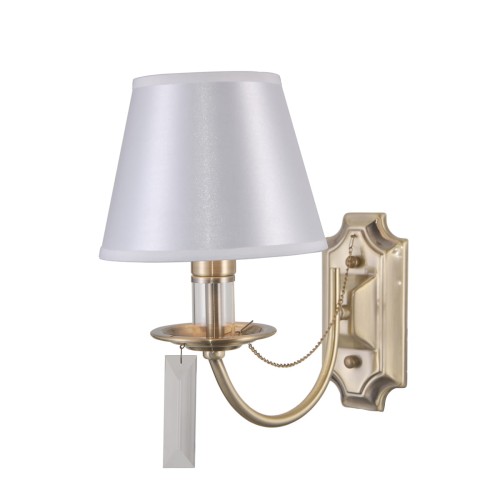 ITALUX STYLOWY KINKIET ABAŻUROWY Z KRYSZTAŁAMI SOLANA WL-28366-1 PATYNA
