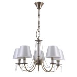 ITALUX STYLOWY ŻYRANDOL ABAŻUROWY Z KRYSZTAŁAMI SOLANA PND-28366-5 PATYNA