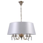 ITALUX STYLOWY ŻYRANDOL ABAŻUROWY Z KRYSZTAŁAMI SOLANA PND-28366-5A PATYNA