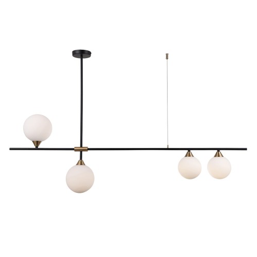 ITALUX NOWOCZESNA LAMPA SUFITOWA BELMONTE PND-9152-4 BLACK/GOLD OPAL