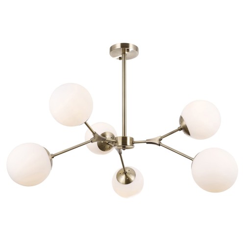 ITALUX NOWOCZESNY ŻYRANDOL SUFITOWY ANNES PND-56980-6C PATYNA/OPAL