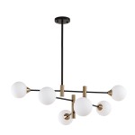 ITALUX NOWOCZESNY ŻYRANDOL INDUSTRIALNY MARINO PND-9148-6-OPAL BLACK/GOLD