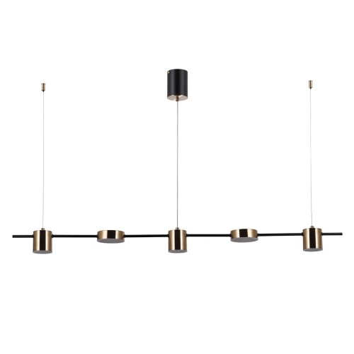 ITALUX NOWOCZESNY ŻYRANDOL LED REMDAL PND-16374-5-BK-3K BLACK/GOLD