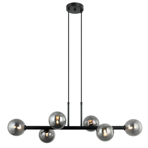 ITALUX NOWOCZESNY ŻYRANDOL PND-38679-6-BK+SG OLBIA BLACK