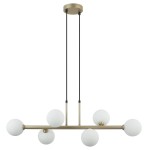 ITALUX NOWOCZESNY ŻYRANDOL PND-38679-6-FGD+WH OLBIA GOLD