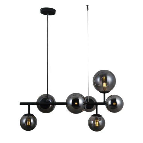ITALUX NOWOCZESNY ŻYRANDOL LAMPA WISZĄCA FRONTERA PND-40423-7 BLACK