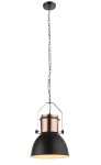 GLOBO INDUSTRIALNA LAMPA WISZĄCA LOFT KUTUM 15282 BLACK/COOPER