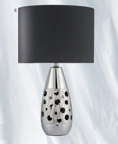 lampa nocna stołowa z abażurem czarna chrom ażurowa do sypialni salonu na stolik.jpg
