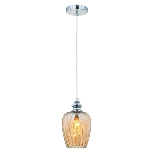 ITALUX NOWOCZESNA LAMPA WISZĄCA ZWIS PIRITA 2286/1B AMBER/CHROM