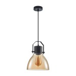ITALUX INDUSTRIALNA LAMPA WISZĄCA LOFTOWA DARLENA PND-22371-1-BK+AMB AMBER /ostatnia sztuka/.