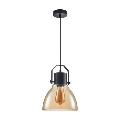 ITALUX INDUSTRIALNA LAMPA WISZĄCA LOFTOWA DARLENA PND-22371-1-BK+AMB AMBER /ostatnia sztuka/.