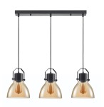 ITALUX INDUSTRIALNA LAMPA WISZĄCA LOFTOWA DARLENA PND-22371-3-BK+AMB AMBER