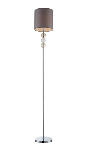 lampa podłogowa z abażurem do salonu sypialni pokoju szary abażur chrom globo everest.jpg