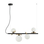 ITALUX NOWOCZESNA LAMPA SUFITOWA ŻYRANDOL REVERSO PND-5622-4-BK-W BLACK/GOLD