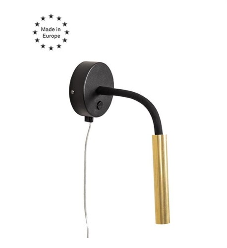MARKSLOJD NOWOCZESNY KINKIET LED Z WYŁĄCZNIKIEM JOLIE 108502 BLACK/GOLD