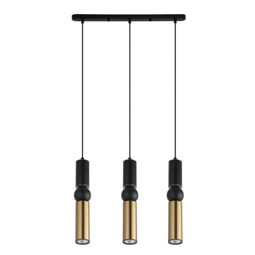 ITALUX NOWOCZESNA LAMPA WISZĄCA SPOT NA LISTWIE ISIDORA PND-14290-3A-BK-BRO BLACK/GOLD
