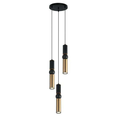 ITALUX NOWOCZESNA LAMPA WISZĄCA SPOT PLAFON ZWISOWY ISIDORA PND-14290-3-BK-BRO BLACK/GOLD
