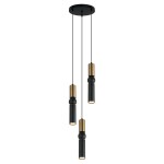 ITALUX NOWOCZESNA LAMPA WISZĄCA SPOT PLAFON ZWISOWY ISIDORA PND-14290-3-BRO-BK BLACK/GOLD