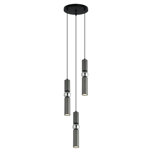 ITALUX NOWOCZESNA LAMPA WISZĄCA SPOT PLAFON ZWISOWY ISIDORA PND-14290-3-GR GREY/CHROM