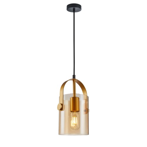 ITALUX INDUSTRIALNA LAMPA WISZĄCA ZWIS NANESMA PND-32453-1-GD+AMB BLACK/GOLD/AMBER
