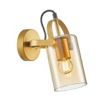 ITALUX INDUSTRIALNY KINKIET LOFTOWY NANESMA WL-32453-1 GD+AMB GOLD/AMBER