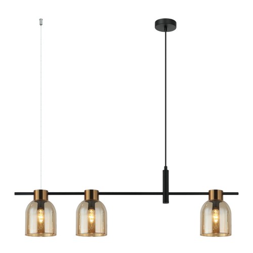 ITALUX NOWOCZESNA LAMPA ŻYRANDOL SERVIO PND-66892-3-BK-AMB BLACK/AMBER
