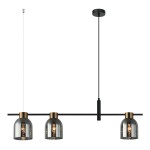 ITALUX NOWOCZESNA LAMPA ŻYRANDOL SERVIO PND-66892-3-BK-SG BLACK/SMOKE