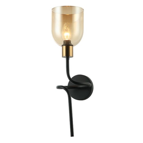 ITALUX NOWOCZESNY KINKIET ŚCIENNY SERVIO WL-66892-1A-BK-AMB BLACK/AMBER