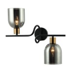 ITALUX NOWOCZESNY KINKIET ŚCIENNY SERVIO WL-66892-2A-BK-SG BLACK/SMOKE
