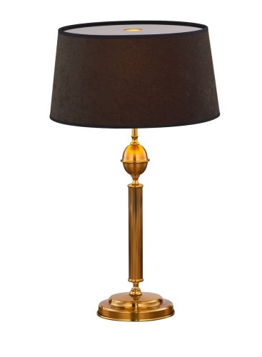 JUPITER LAMPA NOCNA GABINETOWA Z ABAŻUREM BATUMI BM L ZŁOTA/CZARNA