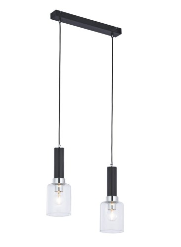 JUPITER NOWOCZESNA LAMPA WISZĄCA ZWIS 2PŁ NA LISTWIE TULUZA TU2 CHROM/BLACK