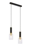 JUPITER NOWOCZESNA LAMPA WISZĄCA ZWIS 2PŁ NA LISTWIE TULUZA TU2 GOLD/BLACK