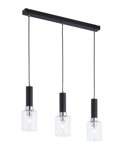 JUPITER NOWOCZESNA LAMPA WISZĄCA ZWIS 3PŁ NA LISTWIE TULUZA TU3 CHROM/BLACK