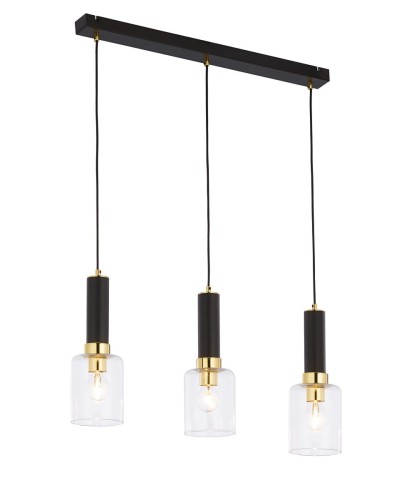 JUPITER NOWOCZESNA LAMPA WISZĄCA ZWIS 3PŁ NA LISTWIE TULUZA TU3 GOLD/BLACK