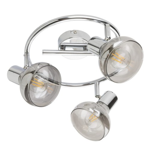 GLOBO NOWOCZESNA LAMPA SUFITOWA PLAFON LOTHAR 54921-3 CHROM/SMOKE