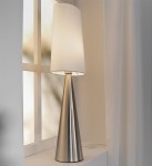 MARKSLOJD NOWOCZESNA LAMPA NOCNA STOŁOWA CONUS 108624 SATIN NICKEL/OFFWHITE