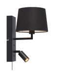 MARKSLOJD KINKIET Z REFLEKTORKIEM DO CZYTANIA COMO 108595 BLACK