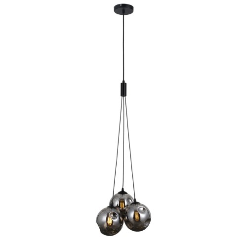 ITALUX NOWOCZESNA LAMPA WISZĄCA PERLOS PND-54456-3A-HB-SMG BLACK