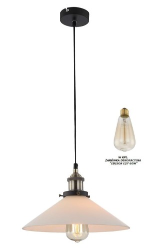 GLOBO INDUSTRIALNA LOFTOWA LAMPA WISZĄCA KNUD 15065 OPAL GLASS
