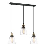 ITALUX LOFTOWA LAMPA WISZĄCA ZWIS NA LISTWIE FRANCIS MDM-2563/3 GD+CL BLACK