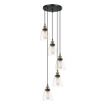 ITALUX ŻYRANDOL LAMPA SUFITOWA ZWIS NA PLAFONIE FRANCIS MDM-2563/5 GD+CL BLACK