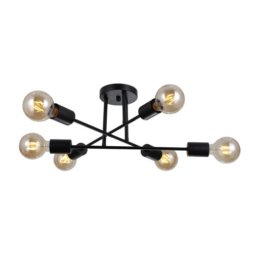 ITALUX LAMPA SUFITOWA ŻYRANDOL FORMIO PND-4052-6-BL BLACK