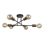 ITALUX LAMPA SUFITOWA ŻYRANDOL FORMIO PND-4052-6-BL-HBR BLACK/GOLD
