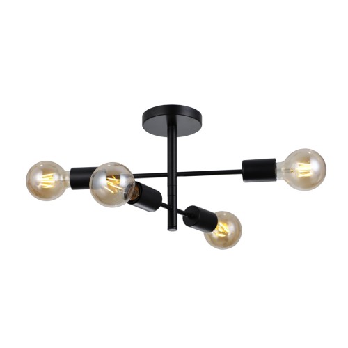 ITALUX NOWOCZESNA LAMPA SUFITOWA PLAFON ŻYRANDOL PIANSI PND-4025-4-BL BLACK