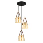 ITALUX INDUSTRIALNA LAMPA WISZĄCA LOFT SOLTA PND-24342-3A-BK-AMB BLACK/AMBER