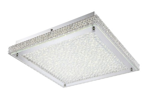 GLOBO NOWOCZESNY PLAFON KRYSZTAŁOWY LED 56W CURADO 49334D SQUARE CHROM